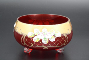 Стеклянная тройножка 16 см Лепка гранат S-A Bohemia Crystal