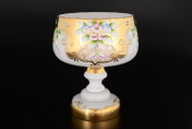 Конфетница на ножке Bohemia Лепка белая 18 см Bohemia Crystal