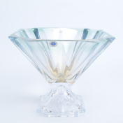 Фруктовница на ножке зеленая Bohemia Gold Metropolitan 30 см Bohemia Crystalite