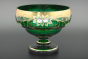 Конфетница 24 см Лепка зеленая B-P Bohemia Crystal