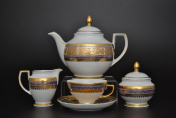 Фарфоровый чайный сервиз на 6 персон 17 предметов Diadem Violet Gold Falkenporzellan