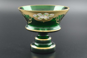 Конфетница 16 см Лепка зеленая роза S-A Bohemia Crystal