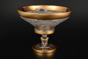 Фруктовница Фелиция 25 см на ножке Sonne Crystal Золото Bohemia Crystal
