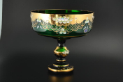 Фруктовница 30 см Лепка зеленая B-P Bohemia Crystal
