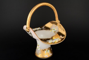 Корзинка 25 см Лепка белая E-S Bohemia Crystal