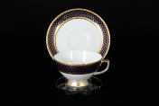 Комплект чайных пар Falkenporzellan Valencia Cobalt Gold 220 мл (6 пар)