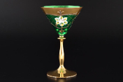 Комплект фужеров для мартини Лепка зеленая U-R (6 шт.) Bohemia Crystal