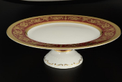 Тарелка для торта на ножке Falkenporzellan Imperial Bordeaux Gold 32 см