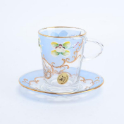 Комплект чайных пар синяя Bohemia Uhlir (6 пар) Bohemia Crystal