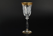 Комплект фужеров для вина Матовые цветы золото 185 мл E-V Bohemia Crystal