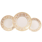 Набор тарелок Falkenporzellan Constanza Cream Imperial Gold 18 предметов