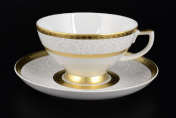 Комплект чайных пар Constanza Diamond White Gold 220 мл (6 пар) Falkenporzellan