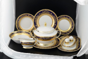 Столовый сервиз Falkenporzellan Constanza Cobalt Gold 6 персон 27 предметов
