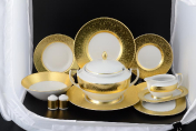Столовый сервиз Falkenporzellan Diamond Full Gold 6 персон 27 предметов