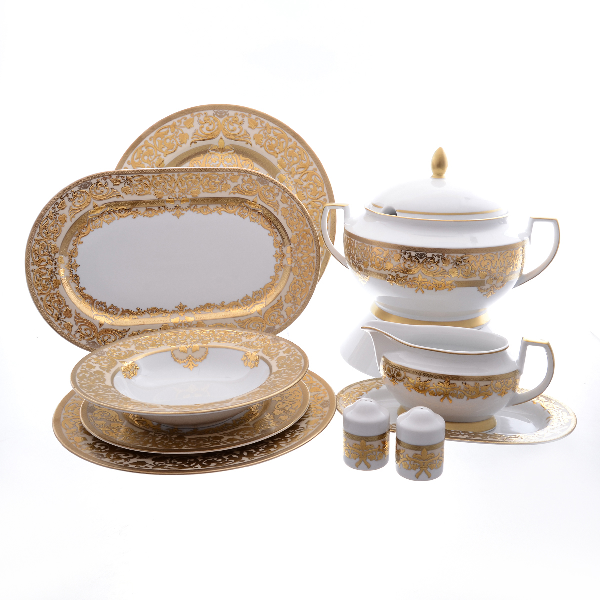 Фото Столовые сервизы Столовый сервиз на 6 персон Falkenporzellan Natalia creme gold 26 предметов