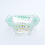 Фруктовница зеленая Bohemia Uhlir 26 см Bohemia Crystal