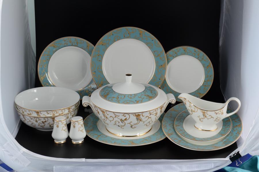 Фото Столовые сервизы Столовый сервиз на 6 персон 28 предметов Престиж blue (кор=1наб) Royal Classics