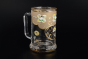 Фарфоровая пивная кружка золотая Bohemia Uhlir 500 мл Bohemia Crystal