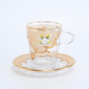 Комплект чайных пар золотая Bohemia Uhlir (6 пар) Bohemia Crystal