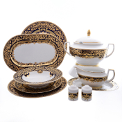 Столовый сервиз на 6 персон Falkenporzellan Natalia cobalt gold 27 предметов