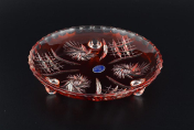 Тарелка на ножках оранжевый 18 см Цветной хрусталь Bohemia Crystal