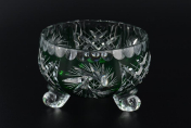 Тройножка зеленая 10 см Цветной хрусталь Bohemia Crystal