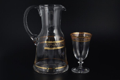 Комплект для воды Bohemia Смальта Золотой Лист 7 предметов Bohemia Crystalite