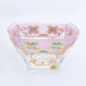 Конфетница розовая Bohemia Uhlir 18 см Bohemia Crystal