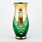 Ваза для цветов Crystal Bohemia Лепка зеленая 30 см Bohemia Crystal