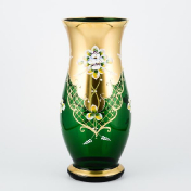 Ваза для цветов Crystal Bohemia Лепка зеленая 35 см Bohemia Crystal