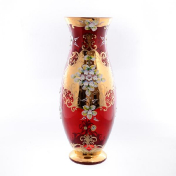Ваза для цветов Bohemia Лепка красная 50 см Bohemia Crystal