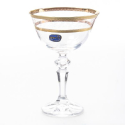 Комплект фужеров для мартини Crystalex Bohemia Кристина Золотой Лист V-D 180 мл(6 шт.) Bohemia Crystalite