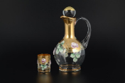 Комплект для ликера Bohemia Смальта Алые розы 7 предметов Bohemia Crystal
