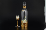 Комплект для ликера Bohemia Смальта Алые розы 7 предметов Bohemia Crystal