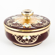 Конфетница с крышкой 16 см Лепка красная S-A Bohemia Crystal