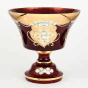 Фруктовница Crystal Bohemia Лепка гранат 26 см Bohemia Crystal