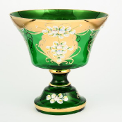 Фруктовница Crystal Bohemia Лепка зеленая 26 см Bohemia Crystal