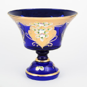 Конфетница Crystal Bohemia Лепка синяя 21 см Bohemia Crystal