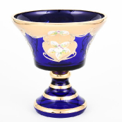 Конфетница Crystal Bohemia Лепка синяя 16 см Bohemia Crystal