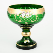 Конфетница Crystal Bohemia Лепка зеленая 21 см Bohemia Crystal