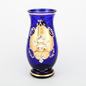 Ваза Crystal Bohemia Лепка синяя 21 см Bohemia Crystal