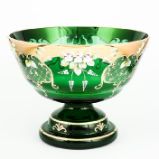 Фруктовница Bohemia лепка зеленая E-S 32 см Bohemia Crystal