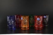 Комплект стаканов для воды 150 мл Цветной хрусталь (6 шт.) Bohemia Crystal