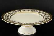 Тарелка для торта на ножке Falkenporzellan Constanza Cream Imperial Gold 32 см