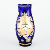 Ваза для цветов Bohemia Лепка синяя 16 см Bohemia Crystal
