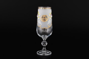 Комплект фужеров для шампанского Лепка белая D-V Bohemia Crystal