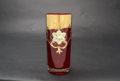 Комплект стаканов для воды Uhlir Лепка красная 300 мл(6 шт.) Bohemia Crystal