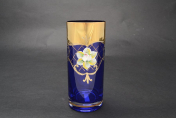 Комплект стаканов для воды 300 мл Лепка синяя U-R (6 шт.) Bohemia Crystal