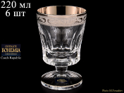 Комплект стаканов для виски 220 мл на ножке ROMANA (6 шт.) Bohemia Crystalite
