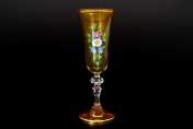 Комплект фужеров для шампанского Кристина Роспись желтые A-M (6 шт.) Bohemia Crystalite